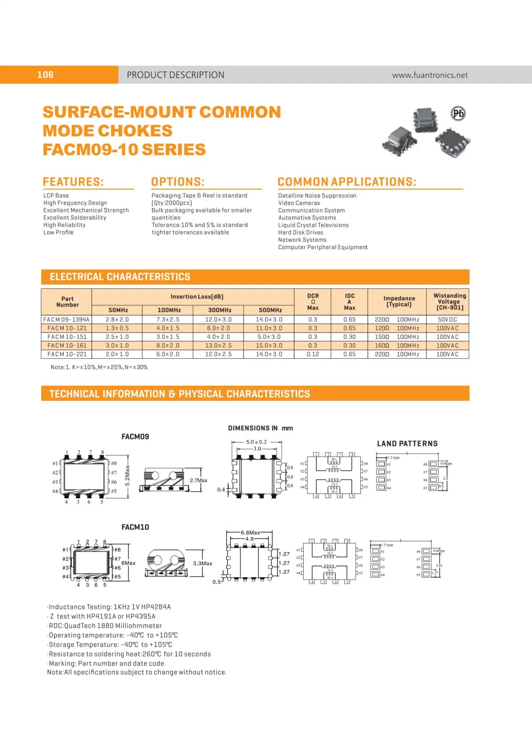 Wholesale Free Sample SMD Inductor Common Mode Choke High Frequency Design